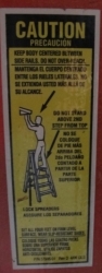 ladder warning sticker